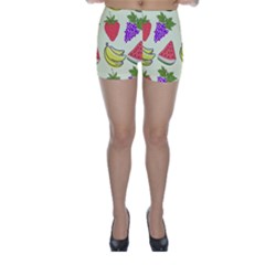 Fruits Pattern Background Food Skinny Shorts