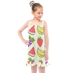 Fruits Pattern Background Food Kids  Overall Dress