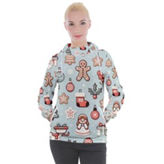 Christmas Cartoon Pattern Women s Hooded Pullover