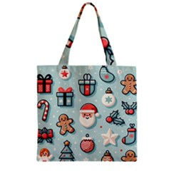 Christmas Decoration Angel Zipper Grocery Tote Bag by Apen