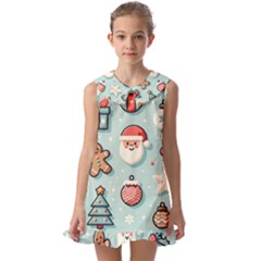 Christmas Decoration Angel Kids  Pilgrim Collar Ruffle Hem Dress