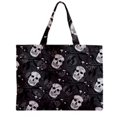 Skull Skeleton Pattern Texture Zipper Mini Tote Bag by Apen