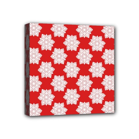 Christmas Snowflakes Background Pattern Mini Canvas 4  X 4  (stretched)