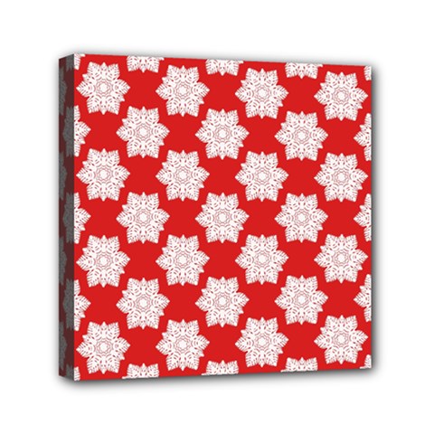 Christmas Snowflakes Background Pattern Mini Canvas 6  X 6  (stretched)