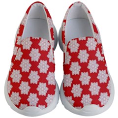 Christmas Snowflakes Background Pattern Kids Lightweight Slip Ons