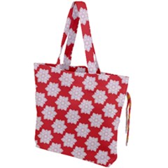 Christmas Snowflakes Background Pattern Drawstring Tote Bag by Apen