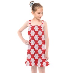 Christmas Snowflakes Background Pattern Kids  Overall Dress
