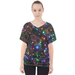 Christmas Lights V-neck Dolman Drape Top