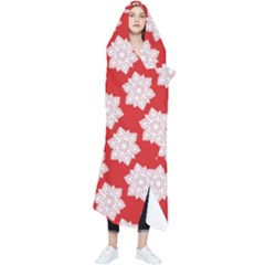 Christmas Snowflakes Background Pattern Wearable Blanket by Apen