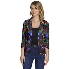 Christmas Lights Women s One-button 3/4 Sleeve Short Jacket by Apen