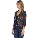 Christmas Lights Women s One-Button 3/4 Sleeve Short Jacket View2