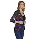 Christmas Lights Women s One-Button 3/4 Sleeve Short Jacket View3