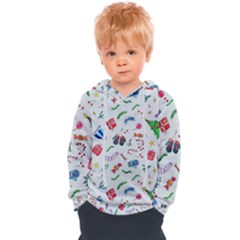 New Year Christmas Winter Pattern Kids  Overhead Hoodie by Apen