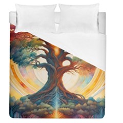 Tree Cosmic Spiritual Meditation Duvet Cover (queen Size)