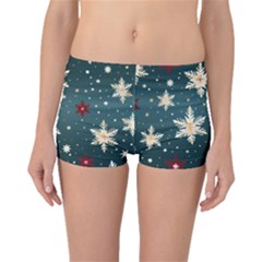 Snowflakes Winter Snow Boyleg Bikini Bottoms