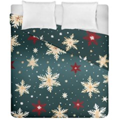 Snowflakes Winter Snow Duvet Cover Double Side (california King Size)