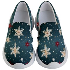 Snowflakes Winter Snow Kids Lightweight Slip Ons