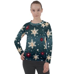 Snowflakes Winter Snow Women s Long Sleeve Raglan T-Shirt