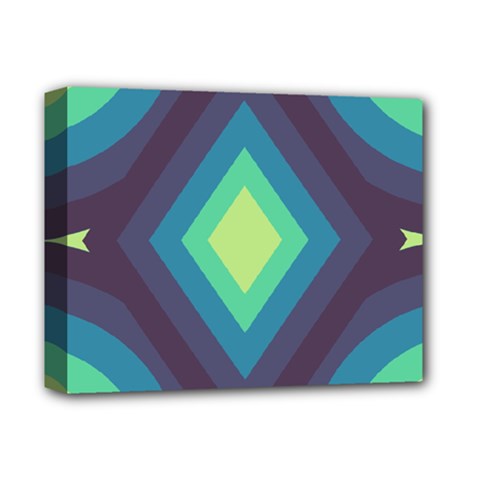 Pattern Blue Green Retro Design Deluxe Canvas 14  X 11  (stretched)