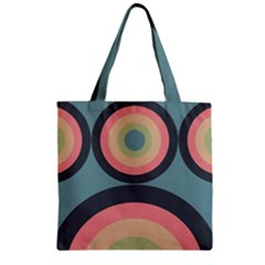 Circles Design Pattern Tile Zipper Grocery Tote Bag