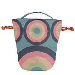 Circles Design Pattern Tile Drawstring Bucket Bag