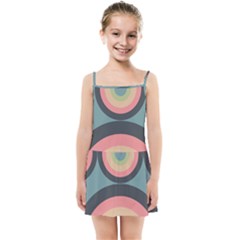 Circles Design Pattern Tile Kids  Summer Sun Dress by Ravend
