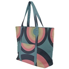 Circles Design Pattern Tile Zip Up Canvas Bag