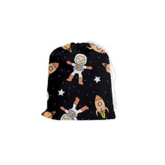 Astronaut Space Rockets Spaceman Drawstring Pouch (small)