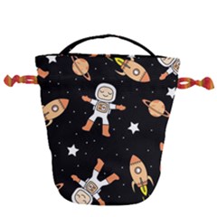 Astronaut Space Rockets Spaceman Drawstring Bucket Bag