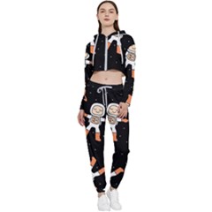 Astronaut Space Rockets Spaceman Cropped Zip Up Lounge Set by Ravend
