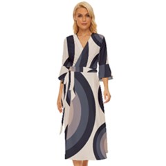 Circle Tile Design Pattern Midsummer Wrap Dress