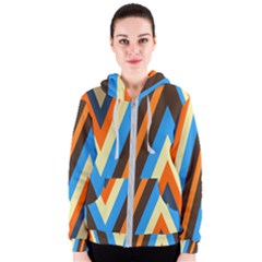 Pattern Triangle Design Repeat Women s Zipper Hoodie