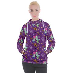 Pumpkins Ghosts Skeleton Pattern Women s Hooded Pullover