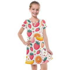 Fruit Sweet Pattern Kids  Cross Web Dress