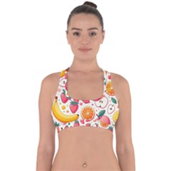 Fruit Sweet Pattern Cross Back Hipster Bikini Top 