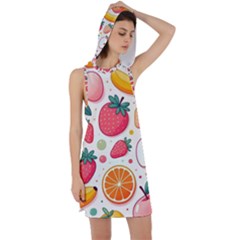 Fruit Sweet Pattern Racer Back Hoodie Dress