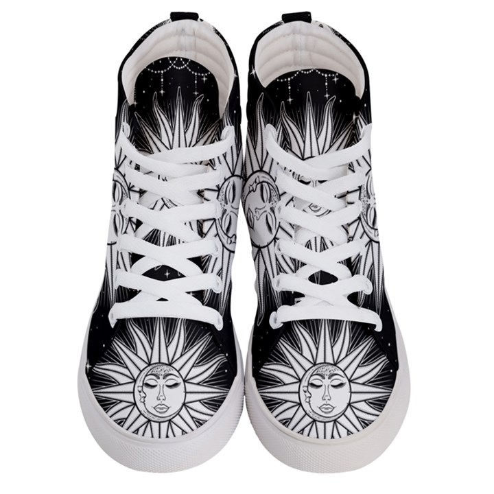 Sun Moon Star Universe Space Men s Hi-Top Skate Sneakers