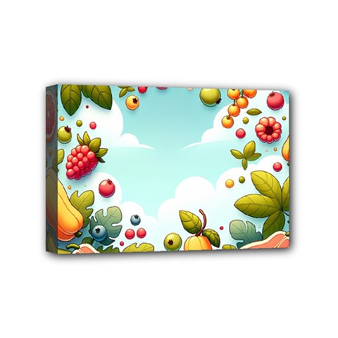 Fruits Sweet Papaya Orange Pattern Mini Canvas 6  X 4  (stretched)