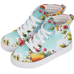 Fruits Sweet Papaya Orange Pattern Kids  Hi-top Skate Sneakers