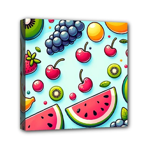 Fruits Sweet Pattern Mini Canvas 6  X 6  (stretched)