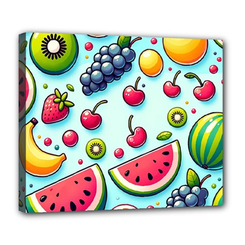 Fruits Sweet Pattern Deluxe Canvas 24  X 20  (stretched)