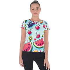 Fruits Sweet Pattern Short Sleeve Sports Top 