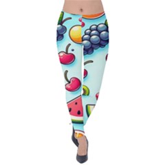 Fruits Sweet Pattern Velvet Leggings