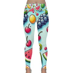 Fruits Sweet Pattern Lightweight Velour Classic Yoga Leggings by Ravend