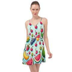 Fruits Sweet Pattern Summer Time Chiffon Dress