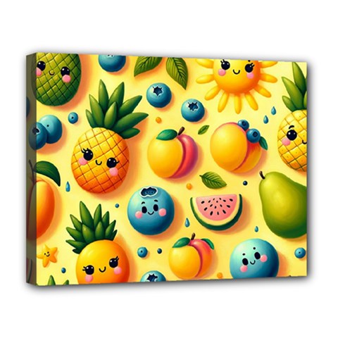 Fruits Fresh Sweet Pattern Canvas 14  X 11  (stretched) by Ravend