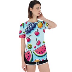 Fruits Sweet Pattern Perpetual Short Sleeve T-shirt by Ravend