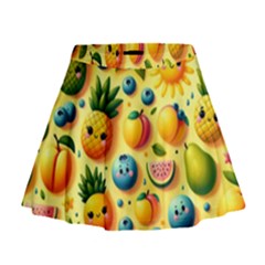 Fruits Fresh Sweet Pattern Mini Flare Skirt