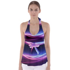 Cosmic Galaxy Quantum Art Nature Tie Back Tankini Top