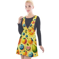 Fruits Fresh Sweet Pattern Plunge Pinafore Velour Dress by Ravend